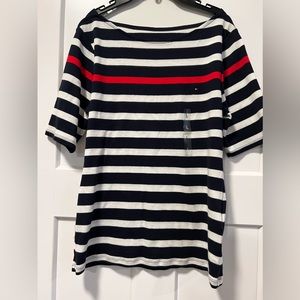 New Tommy Boatneck Knit Striped Top Women’s SZ Large